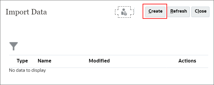 Create button